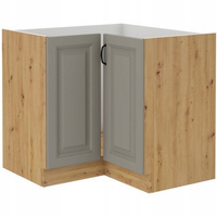 Szafka kuchenna dolna narożna STILO 90x90 DN 2F BB CLAYGREY/DĄB ARTISAN