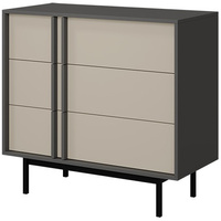 Komoda ALSY 8 93cm, Meble Pokojowe ALSY Antracyt / Beż Jasny