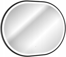 Lustro łazienkowe LED w ramie 70cm, Meble łazienkowe APOLLO Czarny