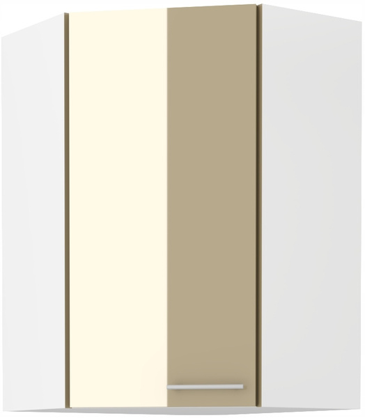 Szafka kuchenna górna LARA 60x60 GN-90 (45°) 1F BIAŁY/GRAFIT POŁYSK