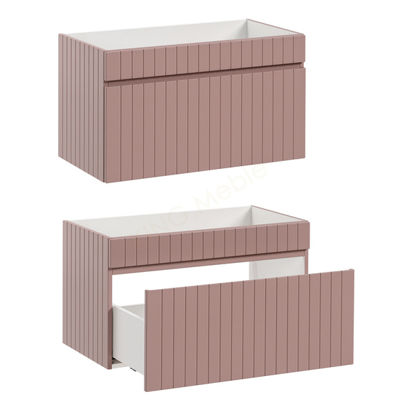 Meble łazienkowe ICONIC ROSE 100, Umywalka nablatowa, Lustro LED, 3 KOLORY