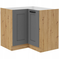 Szafka kuchenna dolna narożna LUNA 90x90 DN 2F BB DUSTGREY / DĄB ARTISAN