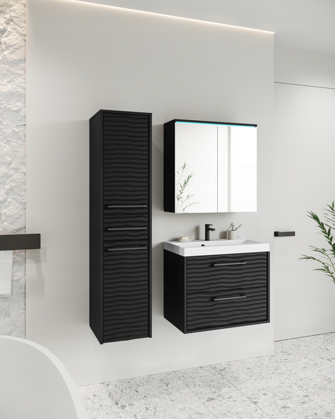 Meble łazienkowe Canada 01 CZARNY GRAFIT FALA MDF