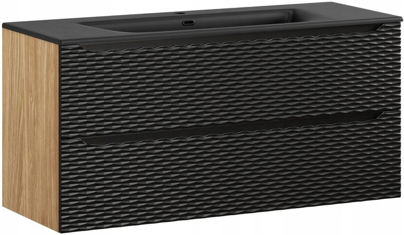 Zestaw meblowy 120cm z umywalką Meble łazienkowe OCEAN Czarny/Dąb Olejowany