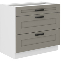 Szafka kuchenna dolna LUNA 80 D 3S BB CLAY GREY / BIAŁY MAT