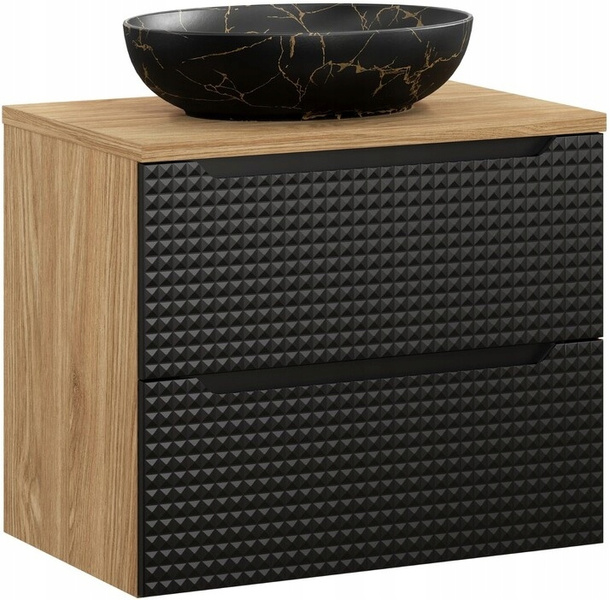 Zestaw meblowy 70cm, Meble łazienkowe LUXOR Dąb Olejowany / Czarny