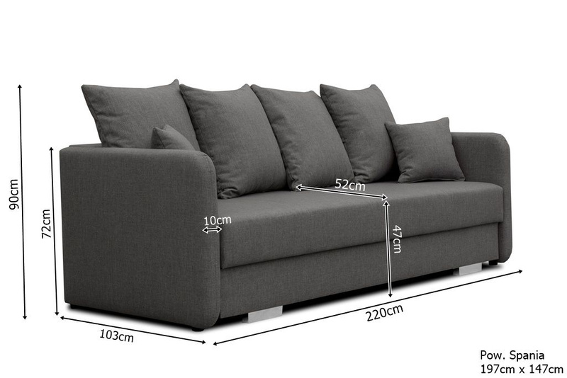 Kanapa Rozkładana, Sofa Rozkładana IVET 220 cm