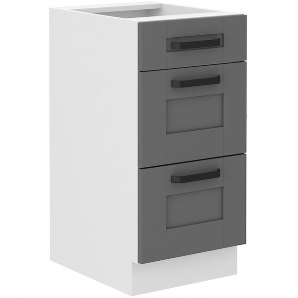 Szafka kuchenna dolna LUNA 40 D 3S BB DUST GREY / BIAŁY MAT