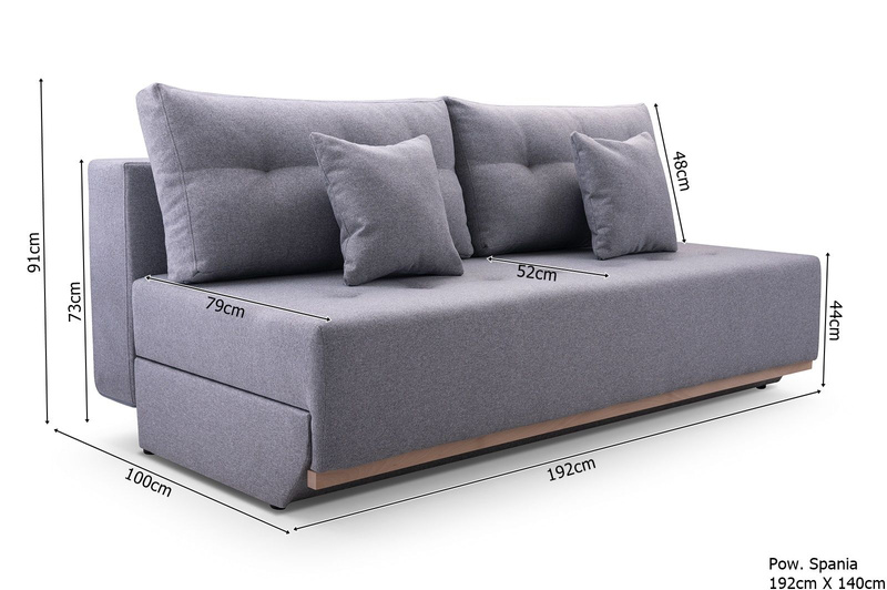Kanapa Rozkładana, Sofa Rozkładana ARENA 192 cm