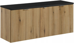 Zestaw meblowy 140cm z blatem, Meble łazienkowe NOVA Dąb Coast Evoke/Czarny