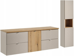 Zestaw meblowy 160cm z blatem, słupek, Meble łazienkowe VIVA Kaszmir