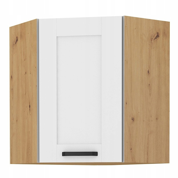 Szafka kuchenna górna LUNA 60x60 GN-72 (45°) 1F BIAŁY MAT/DĄB ARTISAN