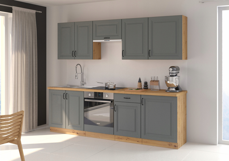 Szafka kuchenna dolna STILO 80 ZL 2F BB DUSTGREY/DĄB ARTISAN