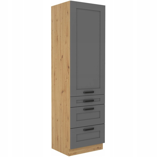 Szafka kuchenna słupek LUNA 60 DKS-210 3S 1F DUST GREY / DĄB ARTISAN