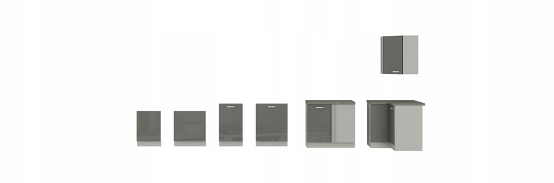 Szafka kuchenna dolna GREY 15 D CARGO BB SZARY POŁYSK / SZARY PLATYNOWY