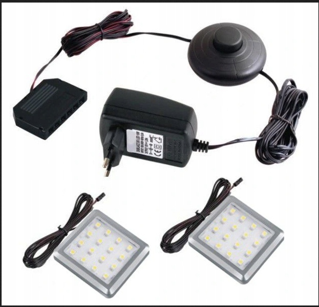 Oświetlenie LED SQUARE 2 klipsy / barwa biały zimny