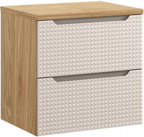 Zestaw meblowy 60cm z blatem, Meble łazienkowe LUXOR Dąb Olejowany / Beż