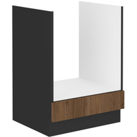 Szafka kuchenna dolna MONZA 60 D GAZ BB ORZECH OKAPI / CZARNY MAT