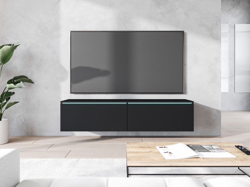 Szafka RTV Lowboard D 140cm CZARNY GRAFIT