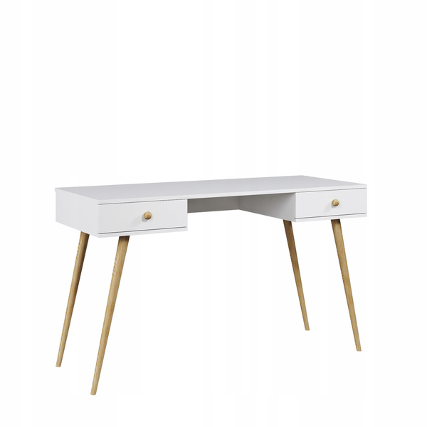 Biurko, Toaletka BOHO z szufladami, drewniane nogi RÓŻ