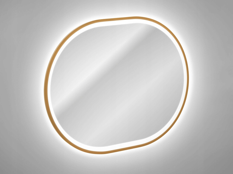 Lustro łazienkowe LED w ramie, Meble łazienkowe APOLLO Złoty