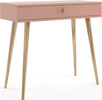 Konsola BOHO z szufladą, drewniane nogi RÓŻ