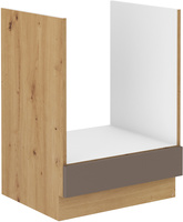 Szafka kuchenna dolna pod zabudowę piekarnika 60 D GAZ BB TRUFFLE GREY, DĄB ARTISAN, Meble Kuchenne BOLONIA