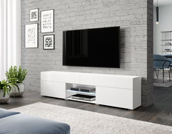 Szafka RTV pod tv CARRERA 180cm Biały / Biały Połysk