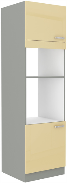 Szafka kuchenna słupek KARMEN 60 DPM-210 2F KREM POŁYSK / SZARY PLATYNOWY