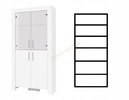 Witryna CEZAR 3, Witryna 100cm, Meble do Salonu CEZAR, LED, Biały