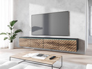 Szafka RTV Lowboard D 180cm CZARNY GRAFIT / DĄB WOTAN JODEŁKA MDF