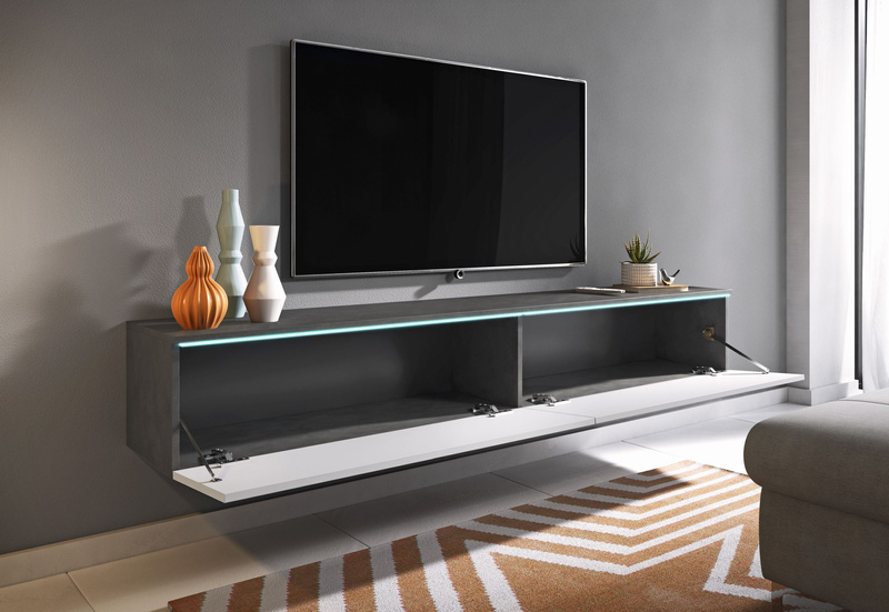 Szafka RTV Lowboard D 180cm MATERA / BIAŁY POŁYSK