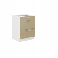 Szafka kuchenna dolna LARA 60 D 3S BB QUADRO BIAŁY/CAPPUCCINO POŁYSK