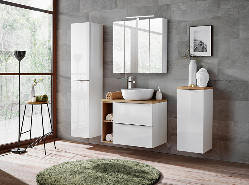 Szafka łazienkowa pod blat 20cm, Meble łazienkowe CAPRI 810 Dąb Craft Złoty
