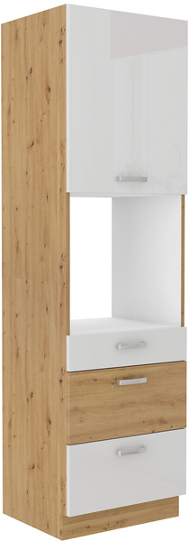 Szafka kuchenna wysoka, słupek pod zabudowę piekarnika 60 DPS-210 1F 3S DĄB ARTISAN BIAŁY POŁYSK, Meble Kuchenne ARTISAN