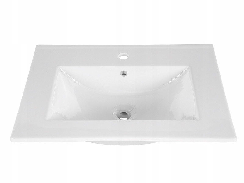 Meble łazienkowe FIJI WHITE 60, Umywalka jednokomorowa, Lustro, Lampka LED