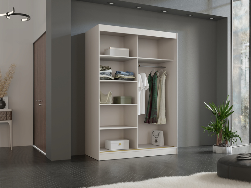 Szafa przesuwna MODIN 180cm, Szafa z Lustrem Kaszmir