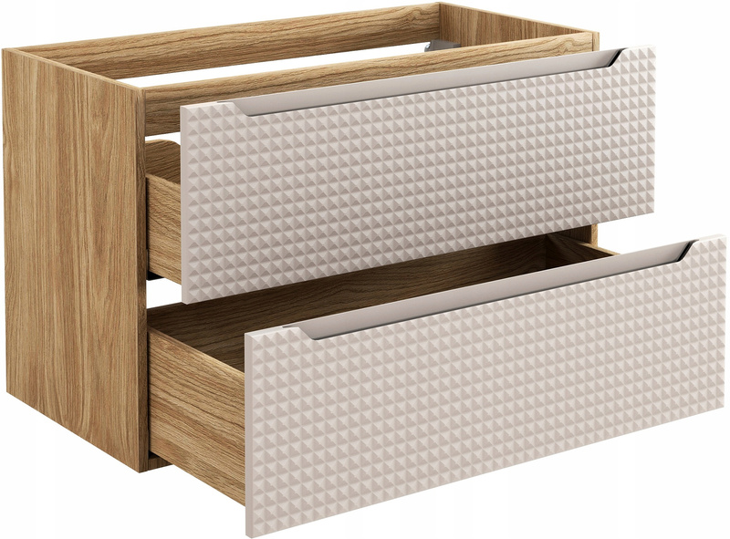 Szafka pod umywalkę 90cm, Meble łazienkowe LUXOR Dąb Olejowany / Beż