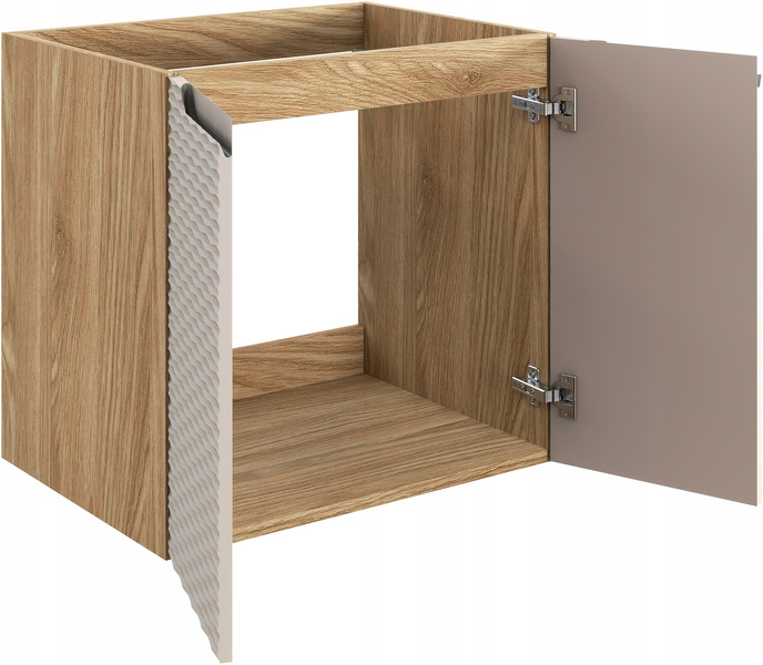 Szafka pod umywalkę 60cm, drzwi, Meble łazienkowe OCEAN Beż / Dąb Olejowany
