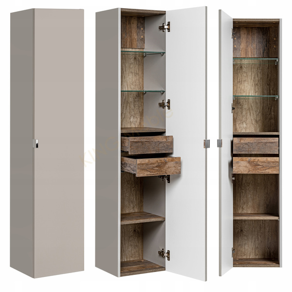 Meble łazienkowe SANTA FE TAUPE 180, 2xUmywalka, 2xSzafka z Lustrem, 2xLED