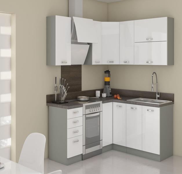 Szafka kuchenna dolna, regał narożny 30 D ZAK BB, SZARY PLATYNOWY, Meble Kuchenne BIANCA