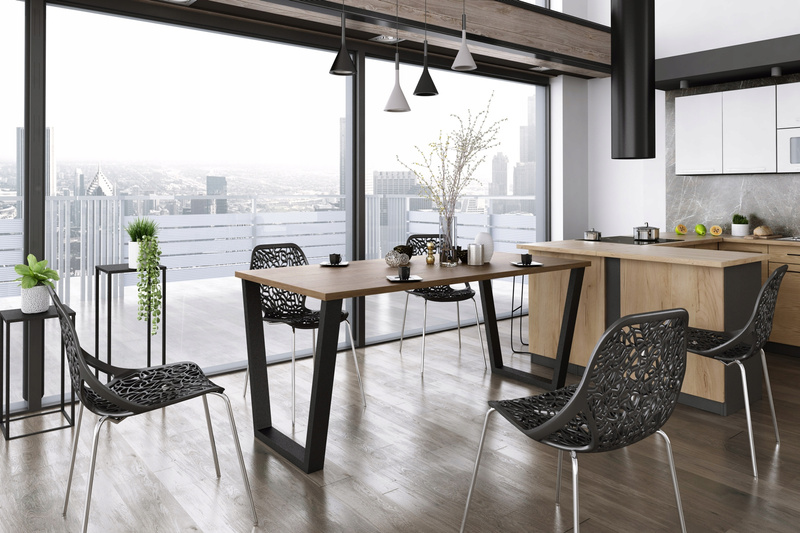 Stół loftowy do jadalni CEZAR 185x90 DĄB LANCELOT