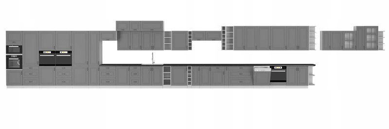 Front do zmywarki STILO ZM 570x596 DUSTGREY/BIAŁY MAT