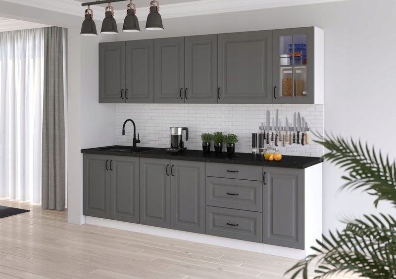 Szafka kuchenna dolna narożna STILO 105 ND 1F BB CLAYGREY/BIAŁY MAT