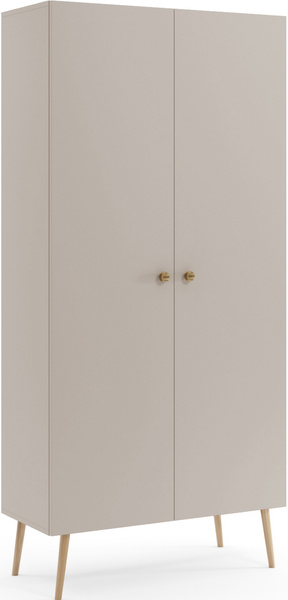 Szafa BOHO uchylna, drewniane nogi KASZMIR pięć półek