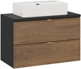 Zestaw mebli 80cm blat, umywalka, Meble łazienkowe TALIA Dąb Casella/Czarny