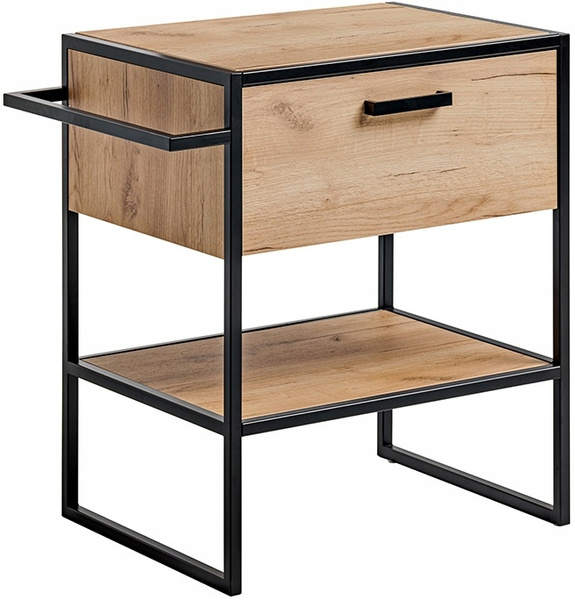 Szafka pod umywalkę 70cm, Meble łazienkowe BROOKLIN Dąb Craft Złoty/Czarny