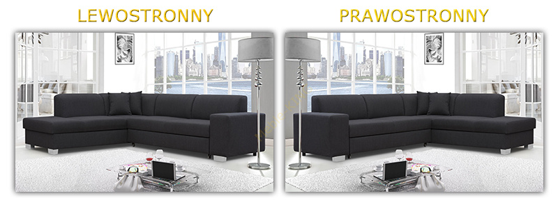 Narożnik z funkcją spania DIEGO 285 cm, Rozkładany, Pojemnik, Rogówka