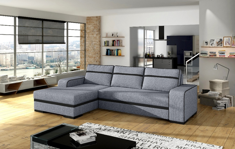 Narożnik a funkcją spania FINN 285 cm, Rozkładany, Pojemnik, Rogówka