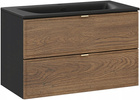 Zestaw meblowy 80cm z umywalką, Meble łazienkowe TALIA Dąb Casella / Czarny